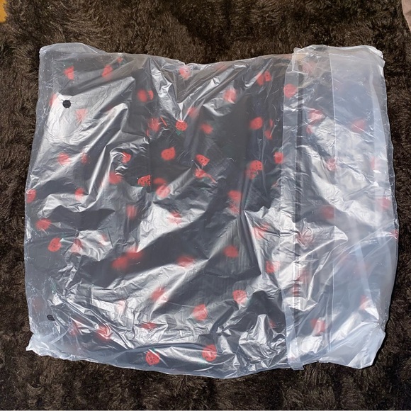 Cute Strawberry Pattern Tote Bag, Large Capacity Corduroy Shoulder Bag - Picture 6 of 6